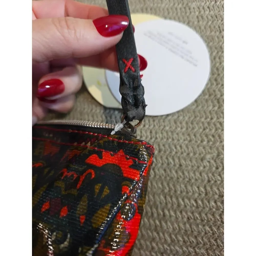 Sakroots Makeup VinylZipBag Embroidered Gold & Purple Elephant NWT But Worn Pull - Picture 8 of 8